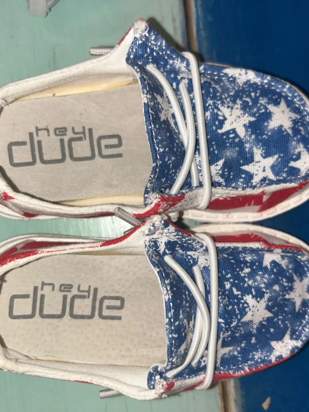 Hey Dude Wendy Toddler Star Spangled Patriotic Shoes Kids Size 5 NEW